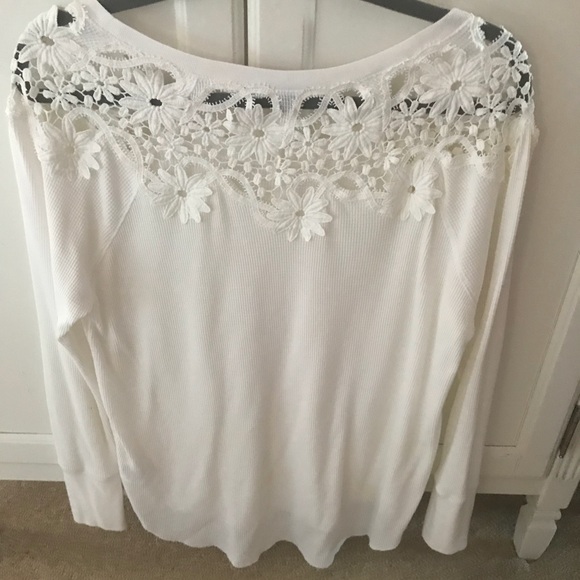 Soft White long sleeve waffle shirt - Picture 1 of 6